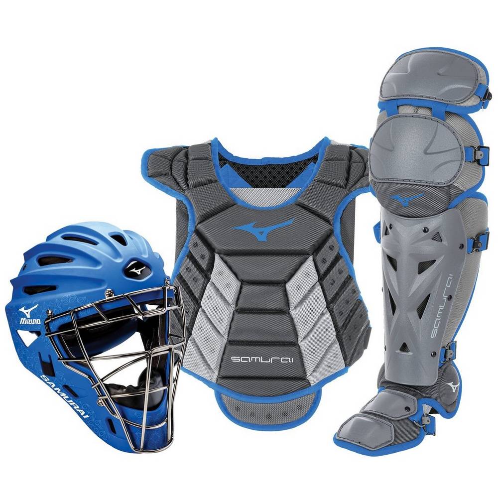 Damske Catchers Gear Mizuno Samurai Boxed (14-15") Siva/Kráľovská Modrá Vypredaj QTMI61094